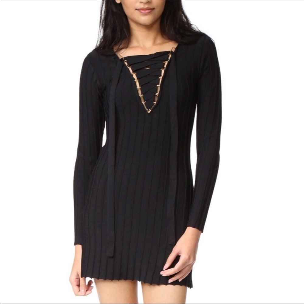 For Love and Lemons Knitz Simone Lace Front Dress